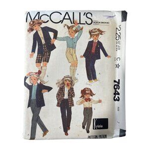 McCalls 7643 Sewing Pattern Size 7 Childrens Jacket Shirt Pants Or Short 90s CUT